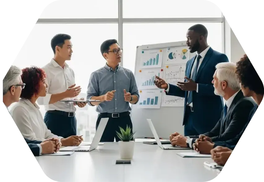 Equipo de negocios e inversionistas